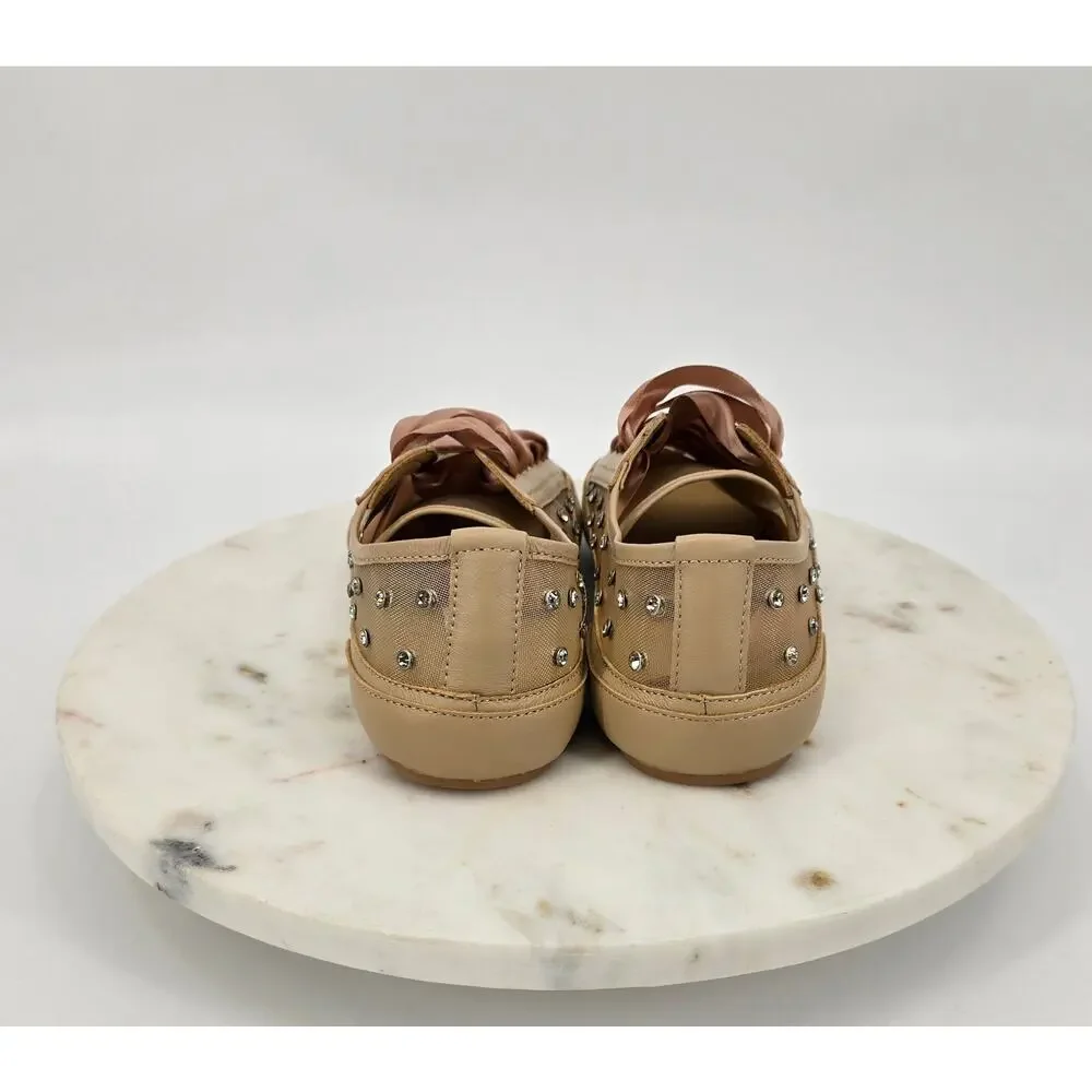 Steve Madden Tread Mauve Mesh Rhinstone Sneakers Minimalist Glam Chic